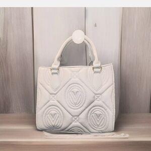 NEW Valentino Orlandi V-2012 Light Grey Quilted Handbag